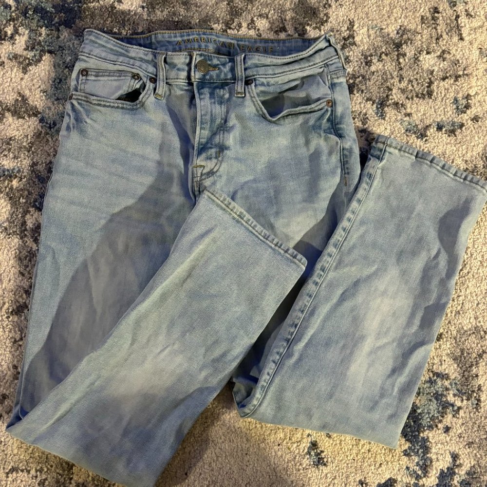 Light Blue American Eagle Straight Jeans